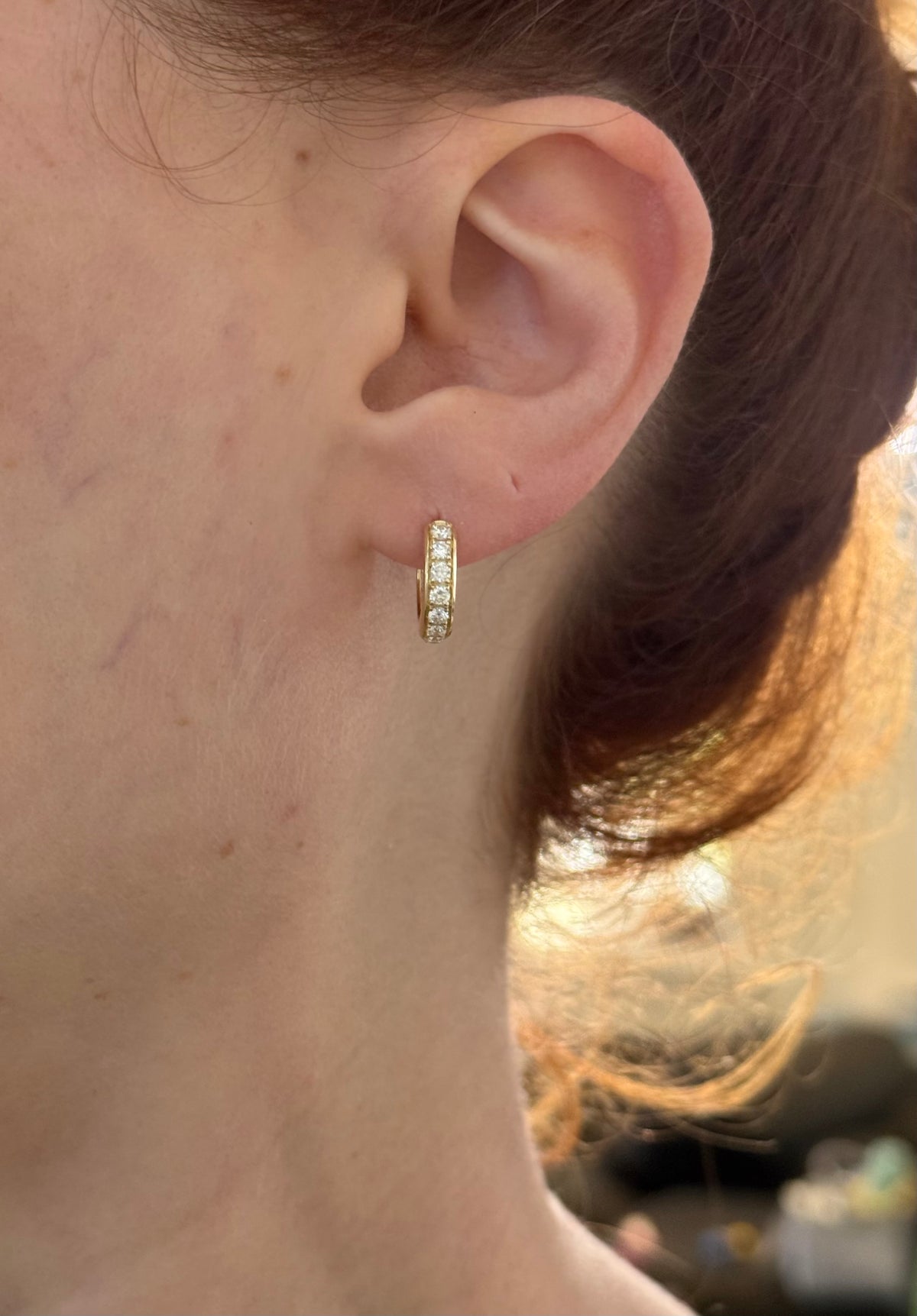 13.1mm 0.65ct natural diamond hoops earrings available in white and yellow gold