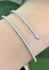 White gold 1.42ct natural diamond wrap around flex bracelet