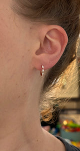 Rose gold 0.25ct marquise lab diamond oval hoop earrings