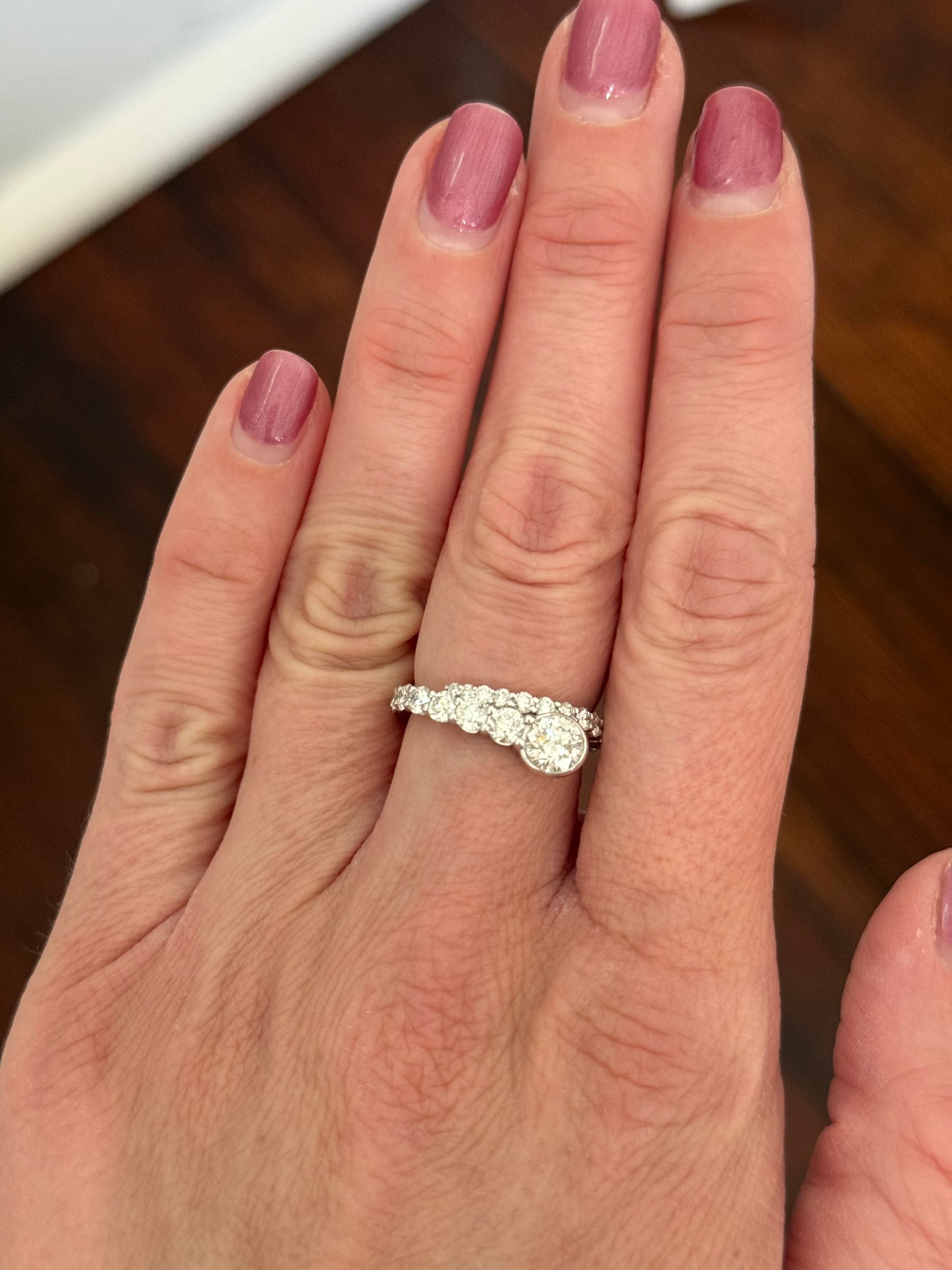 White gold diamond snake ring. Center stone is 0.7cts.