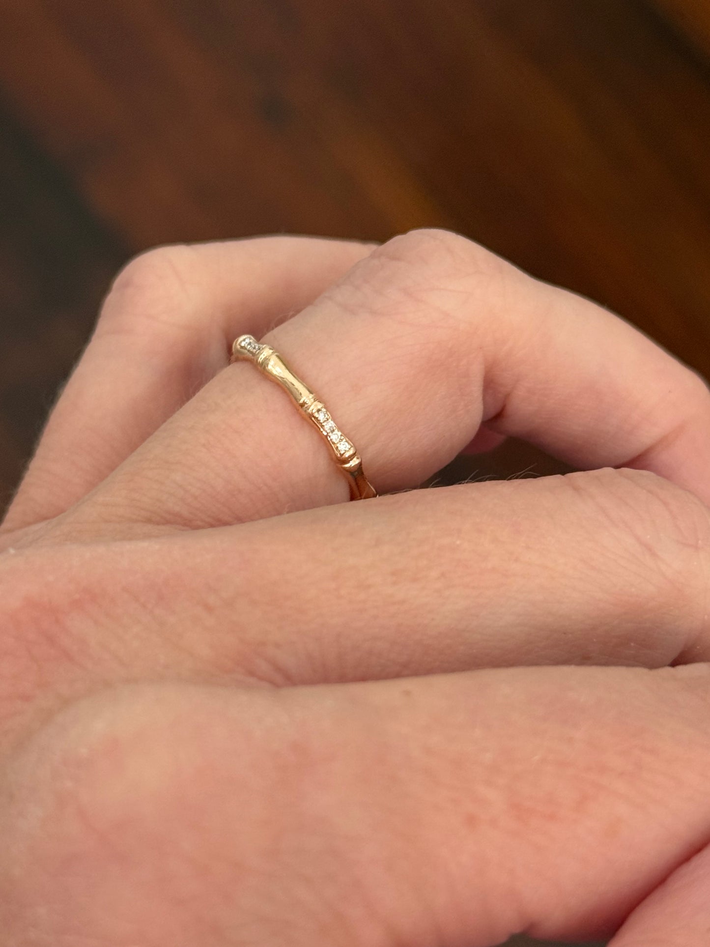 Rose gold natural diamond band