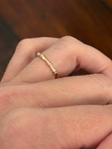 Rose gold natural diamond band