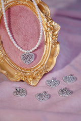 18K White Gold Real Natural Diamond Pendant Necklace for Women