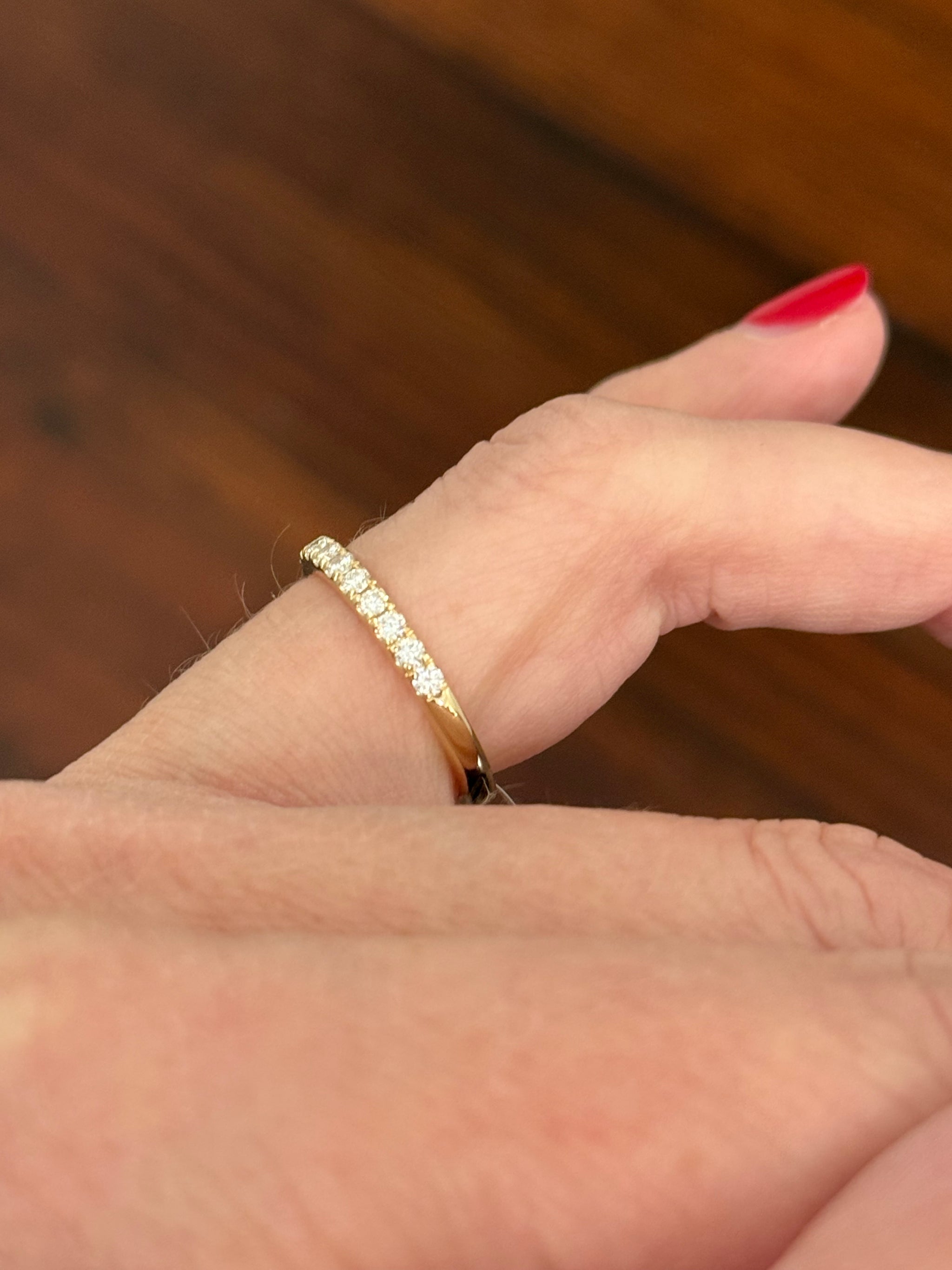 Yellow gold 0.5ct lab diamond band
