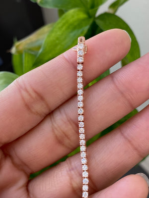 2.24 CT Lab 7 Inches Rose Tennis Bracelet