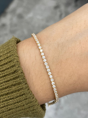 2.22 CT Lab 7 Inches Yellow Tennis Bracelet
