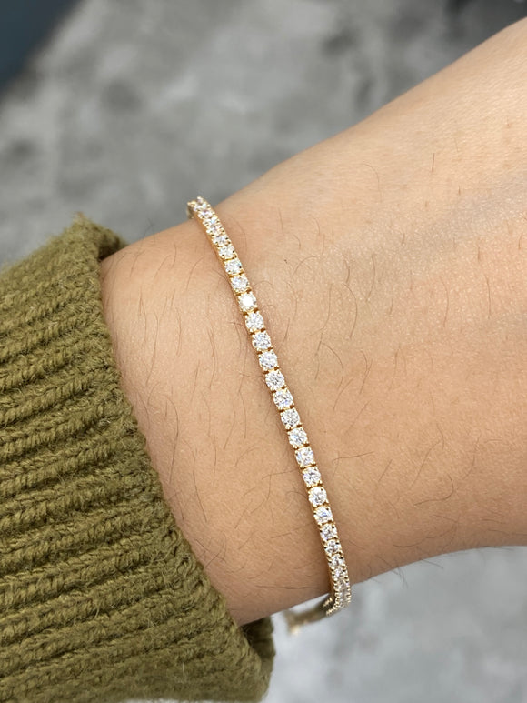 2.22 CT Lab 7 Inches Yellow Tennis Bracelet