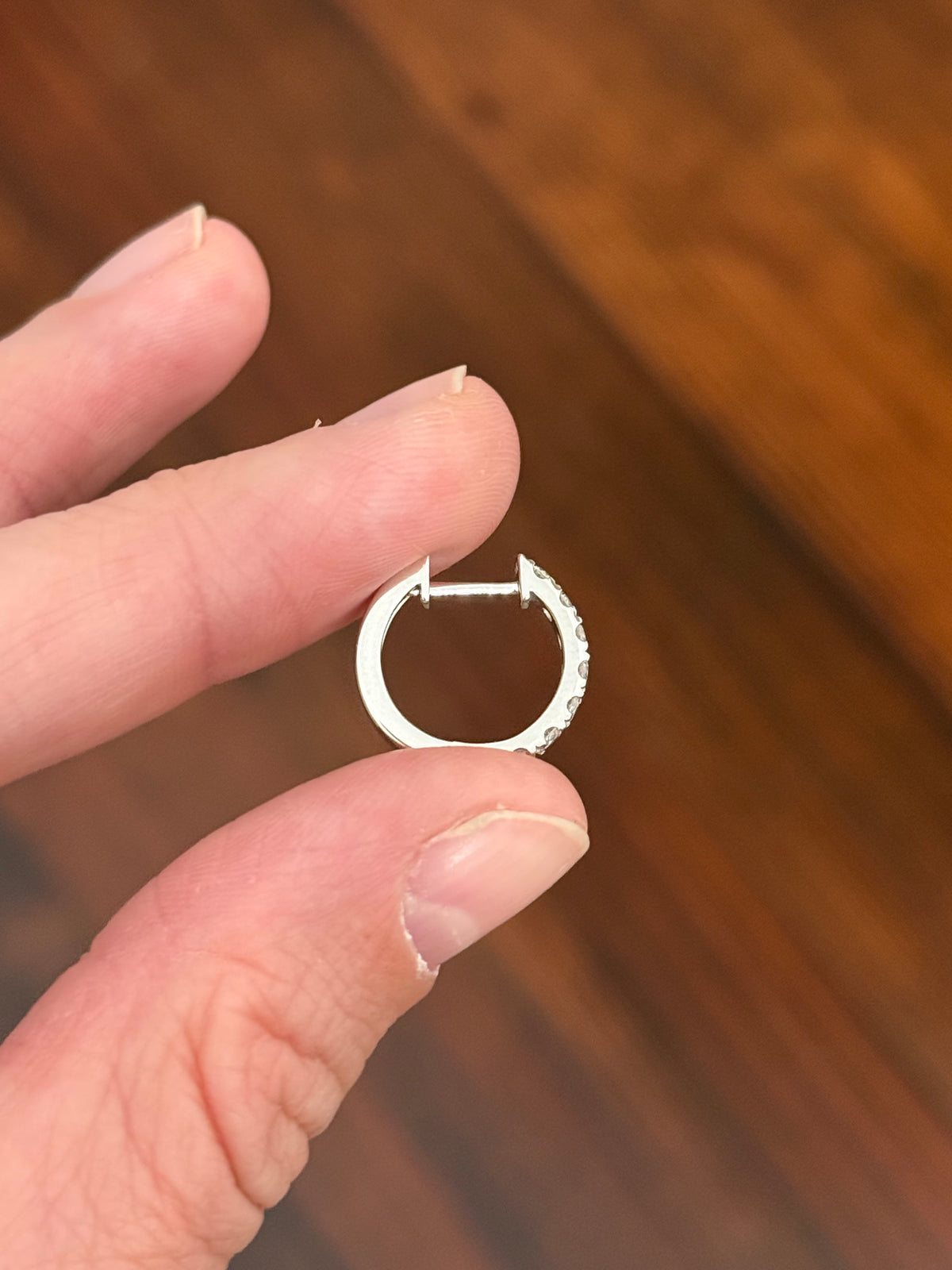 14.8mm white gold 0.77ct lab diamond hoop earrings