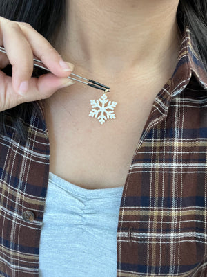 *Premade* 18k 1.77 CT Lab Yellow Snowflake Pendant