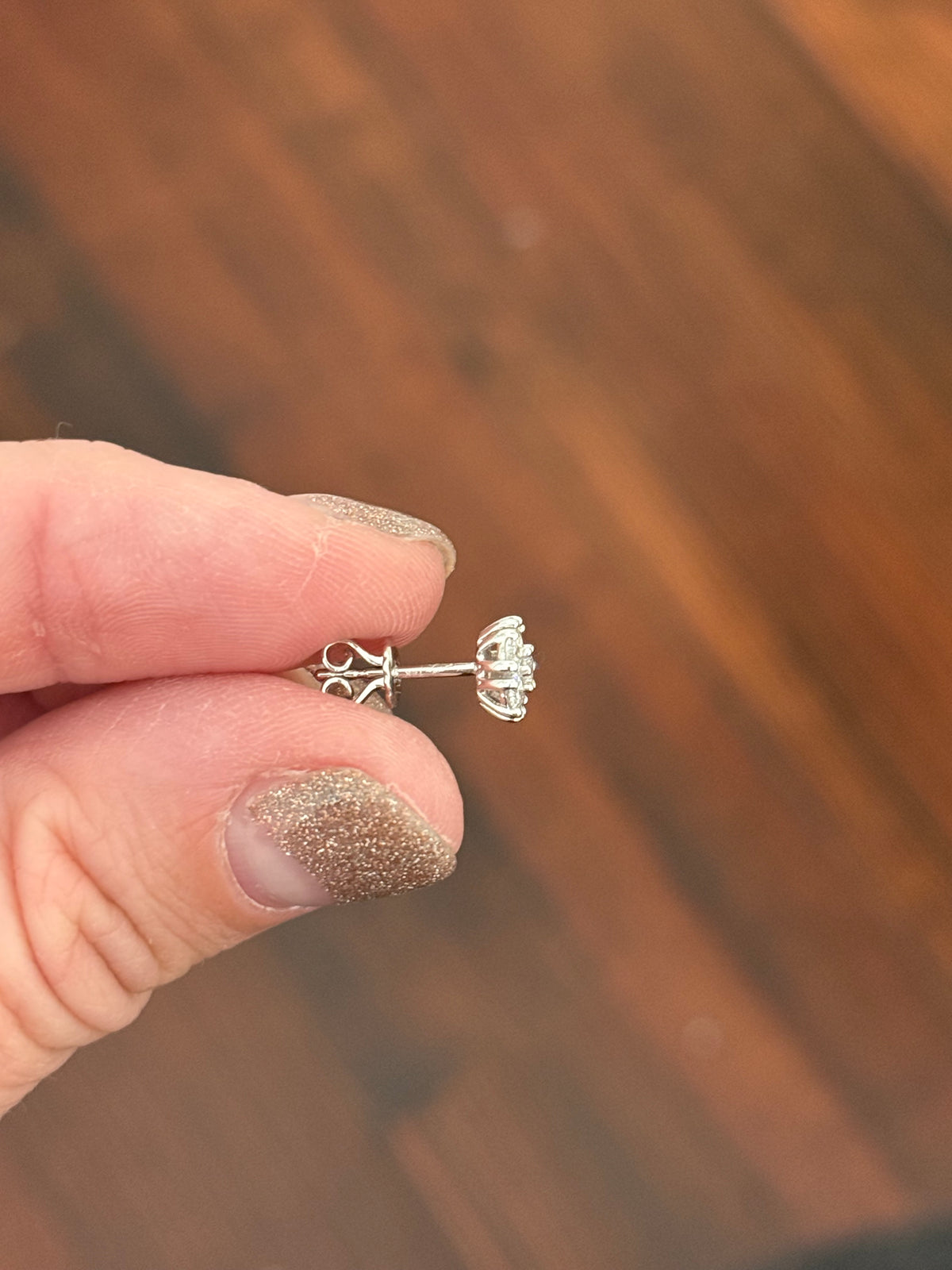 White gold 0.66ct lab diamond earrings with push backs