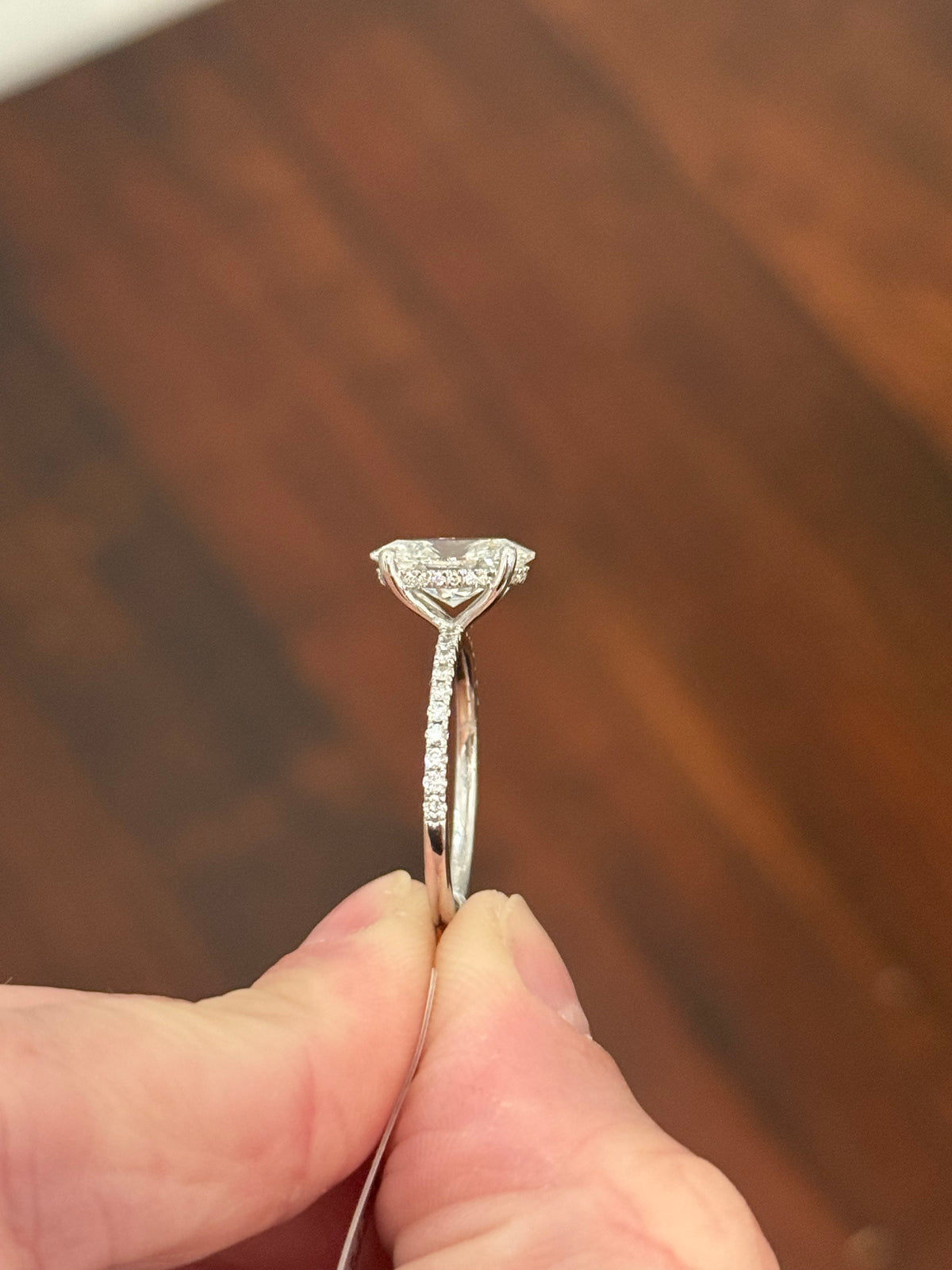 IGI certified oval lab diamond ring. Center stone is 2.31cts