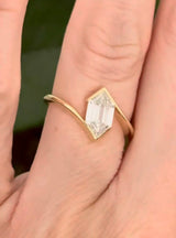 Yellow gold 1.06ct duchess cut lab diamond ring