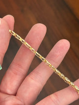 Yellow gold bezel set 4.36ct marquise and oval natural diamond bracelet