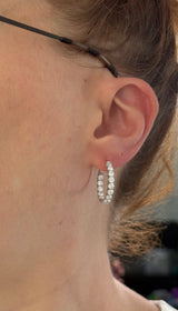 22.2mm white gold 3.08ct lab diamond inside out hoops