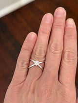 White gold 0.66ct pink lab diamond ring