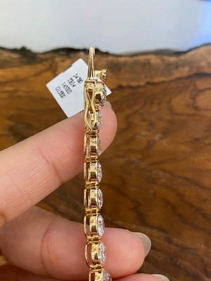 15.50 CT LAB 7.5 inches Yellow Bezel Tennis bracelet