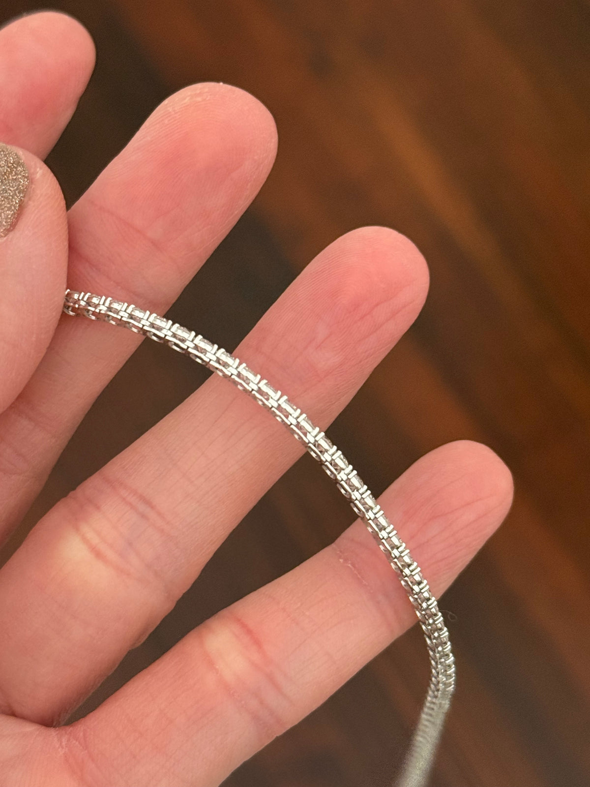 18” 4 prong white gold 12ct lab diamond tennis necklace