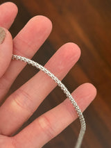 18” 4 prong white gold 12ct lab diamond tennis necklace