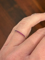 White gold natural ruby band