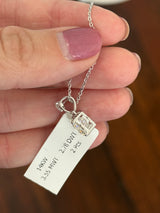 White gold round lab diamond necklace