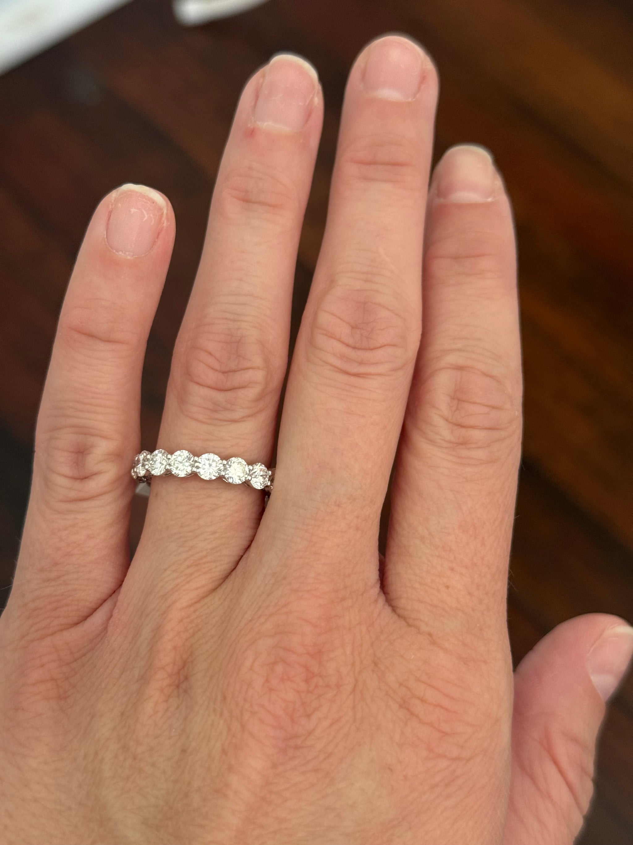 White gold 3.76cts lab diamond eternity band