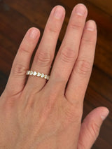 Yellow gold 3.01ct heart shaped lab diamond eternity band