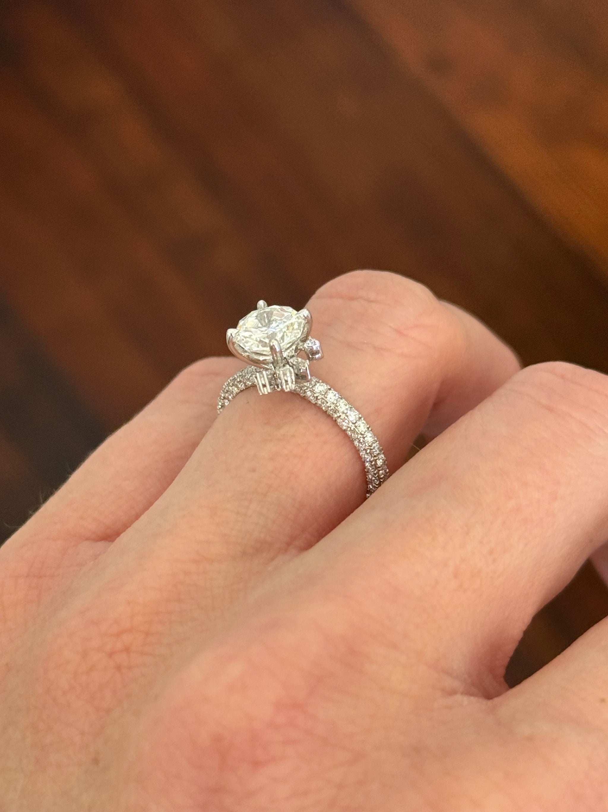 White gold octagon, marquise and round lab diamond ring