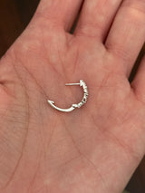 White gold 0.25ct marquise lab diamond oval hoop earrings