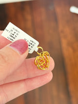 Yellow gold lab diamond heart pendant