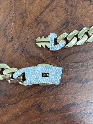0.4 cttw 14k Gold 18 inches Cuban Chain