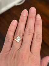 Yellow gold IGI certified 2.04ct marquise lab diamond ring