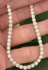 18” 4 prong yellow gold with white gold prongs 20ct lab diamond tennis necklace