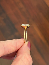 Yellow gold 3.03ct old mine cut lab diamond ring