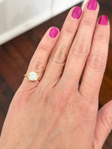 Yellow gold IGI certified 2ct round lab diamond ring