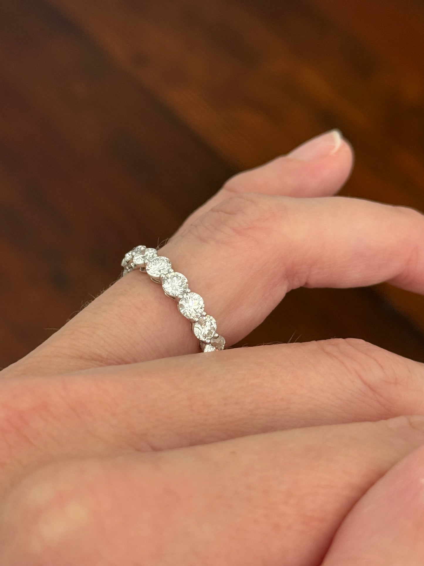 White gold 3.76cts lab diamond eternity band