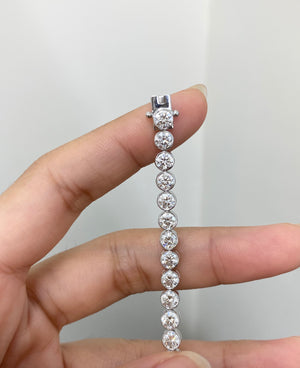 9.21 CT LAB 7.25 INCHES BEZEL TENNIS BRACELET