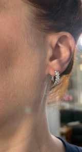 White gold 2.27ct oval lab diamond oval hoop earrings