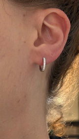 White gold 0.20ct lab diamond hoop earrings