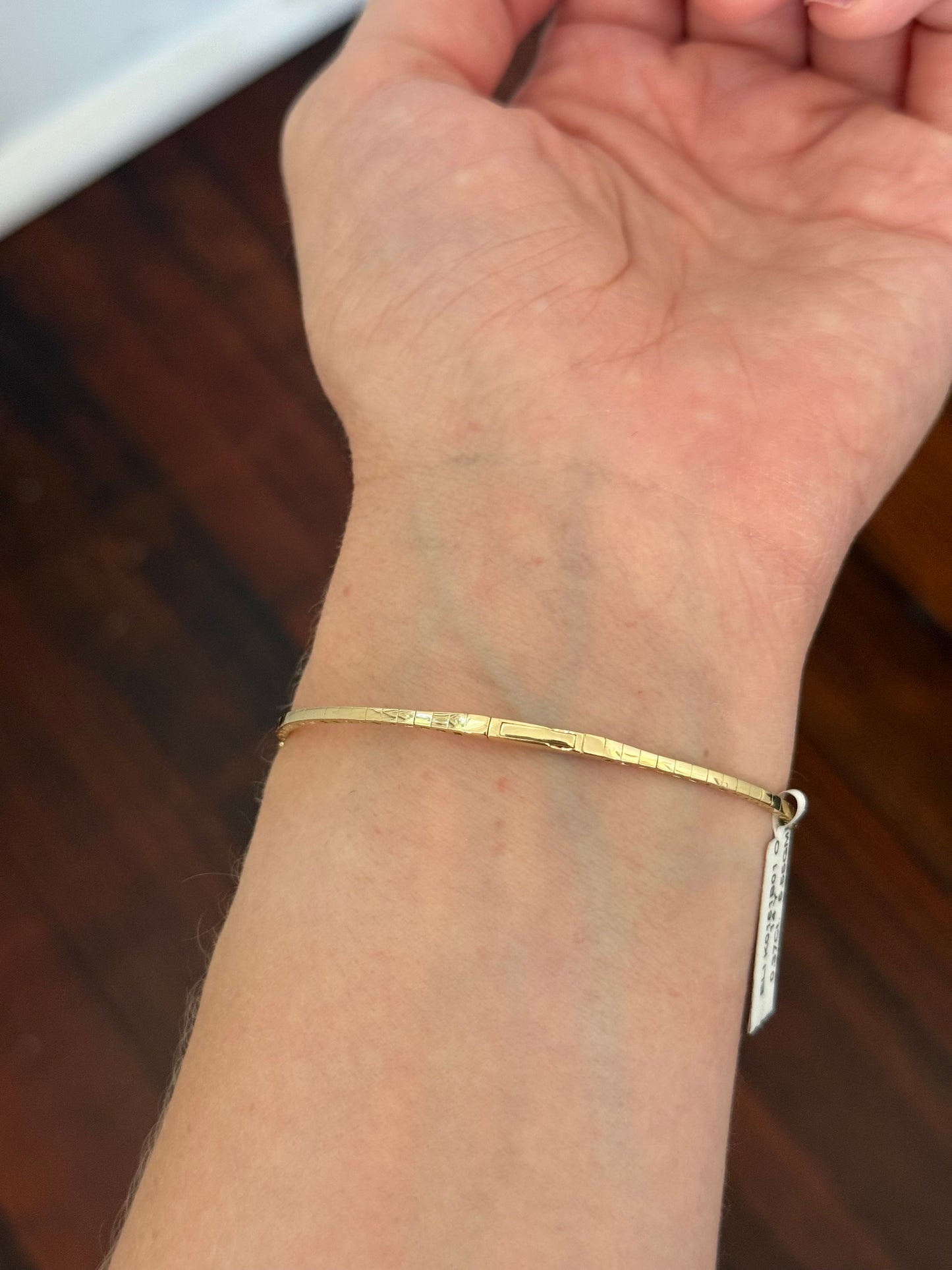 Yellow gold 0.37ct natural diamond flex bracelet