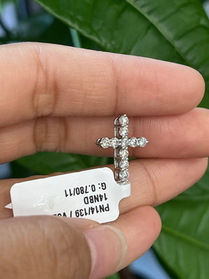 *Premade* 0.78 CT Lab Diamonds Cross Pendant