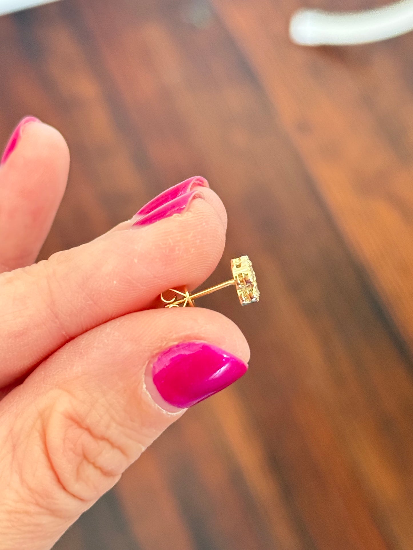 Lab diamond clover stud earrings available in white, yellow and rose gold