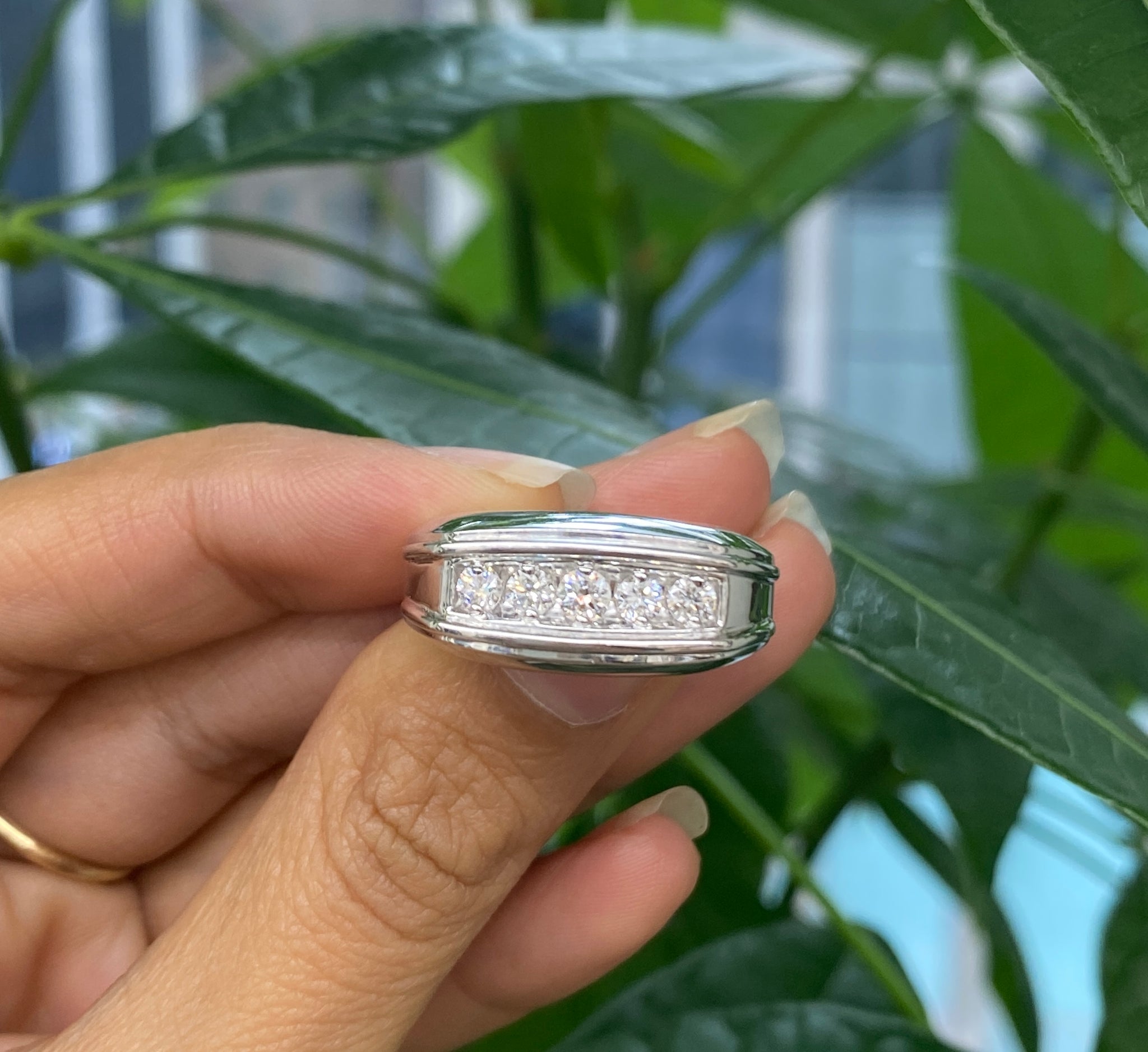 0.50CT Lab-Grown Diamond Sterling Silver Men Ring