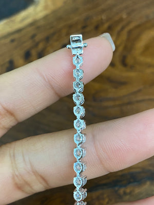 5.34 CT Lab 6.75 inches 3 Prongs Tennis Bracelet