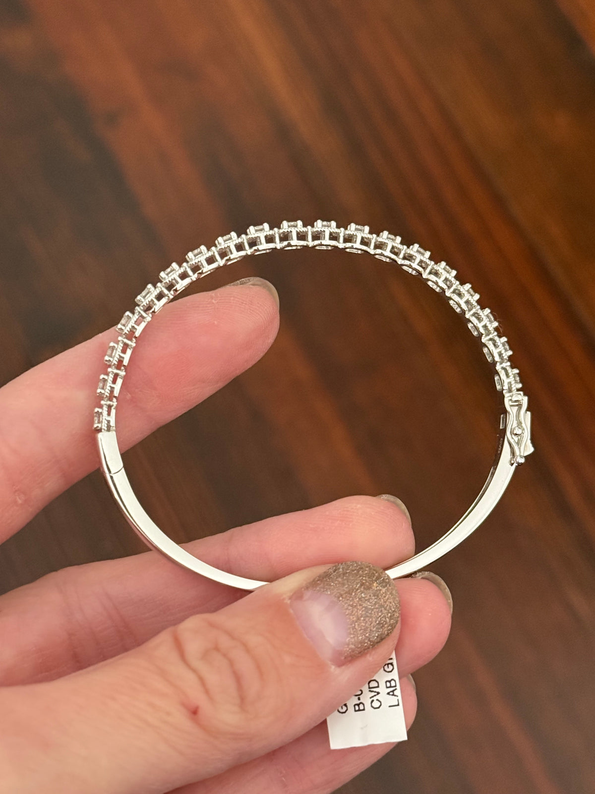 White gold 1.24ct lab diamond bracelet