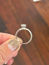 White gold 1ct cushion cut lab diamond ring