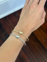 0.67ct natural diamond heart flex bracelets available in white and yellow gold