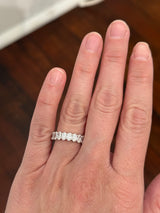 White gold oval lab diamond band