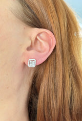 White gold illusion diamond earrings