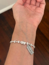 White gold 6.06ct marquise lab diamond bracelet
