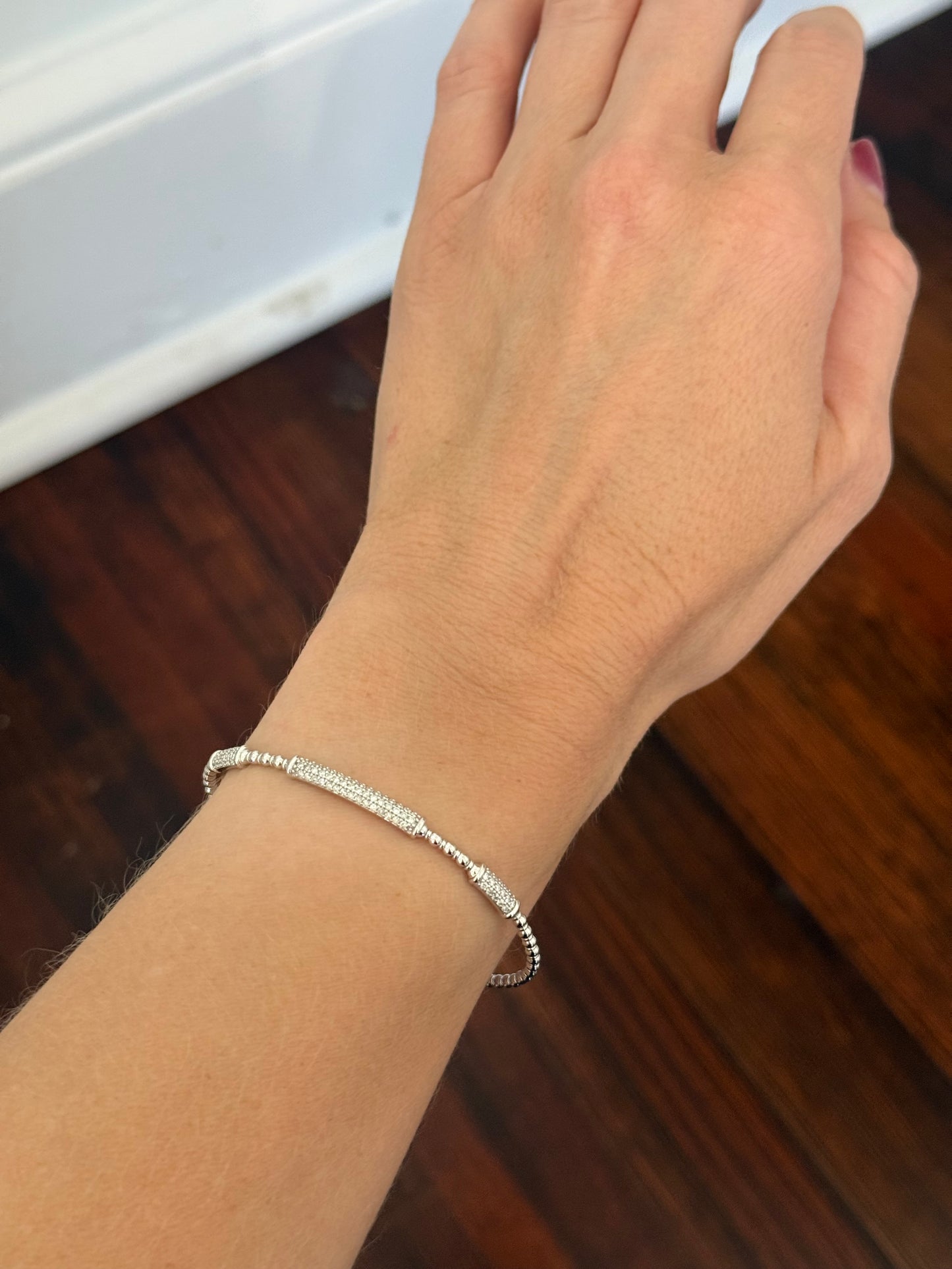 White gold 0.535cts natural diamond flex bracelet